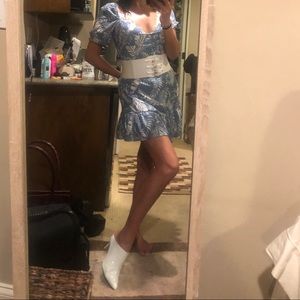light blue mini dress with built in bra size small